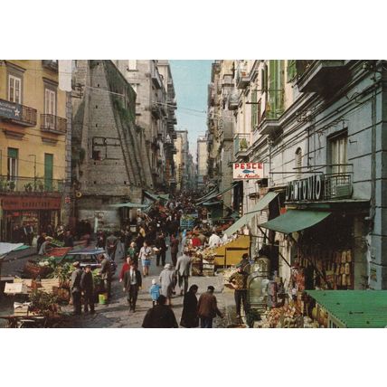 Napoli Street of the Old Town Italy Postcard 1971 used VGC