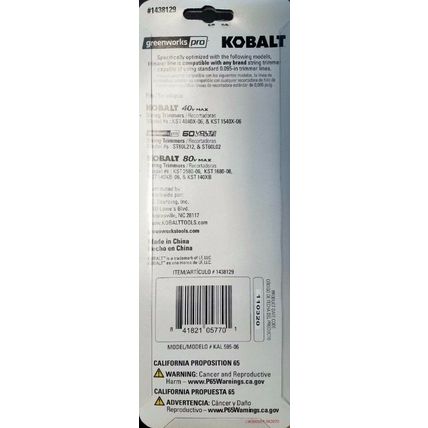 Kobalt / Greenworks Pro Trimmer Refills 1438129 Line 0.095