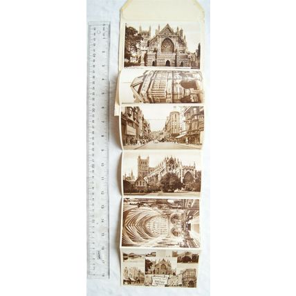 1958 gravure edition de luxe lettercard six views of Exeter Golden Sheen Finish
