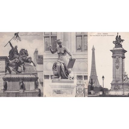 William The Conqueror 3x Paris French Military Statue Old Postcard s