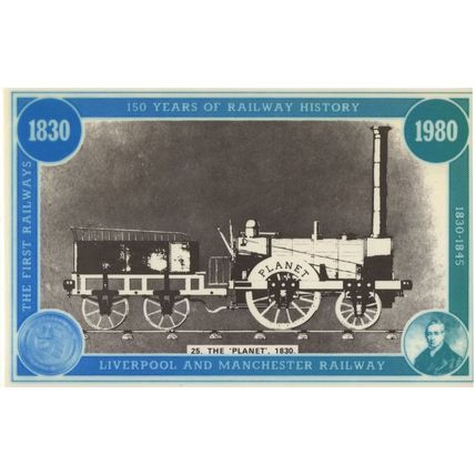 The Planet 1830 Liverpool & Manchester Railway Train Postcard