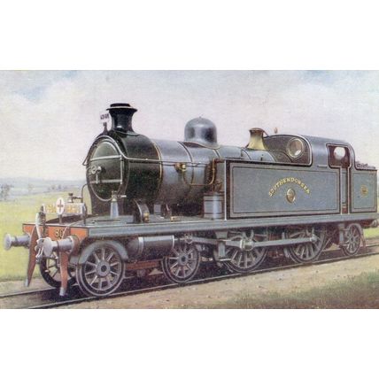 Southend On Sea LTS 4-4-2T Train Shepherds Bush Exhibition Postcard