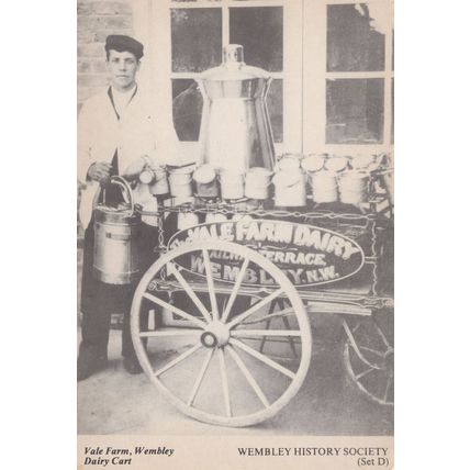 Cart at Vale Dairy Farm Wembley Milkman London Postcard