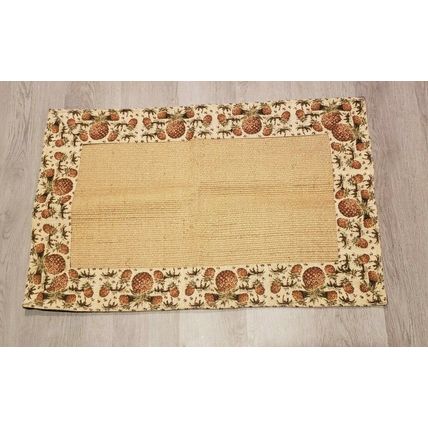 TROPICAL PINEAPPLE FRAMED JUTE AREA THROW RUG~NEW~32 X 20~CHESAPEAKE MERCHANDISE