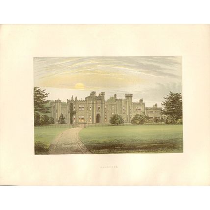 Charming ANTIQUE print GARNSTONE Country House Stately Home Herefordshire