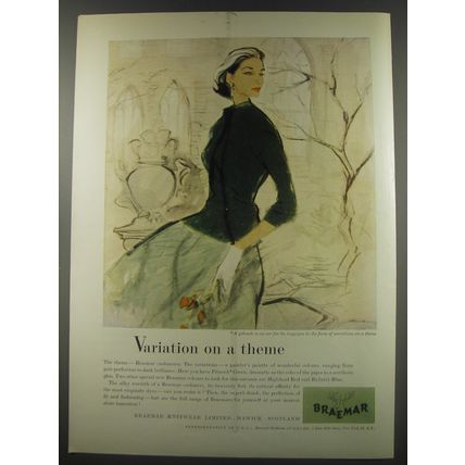 1956 Braemar Sweater Ad - Variation on a theme