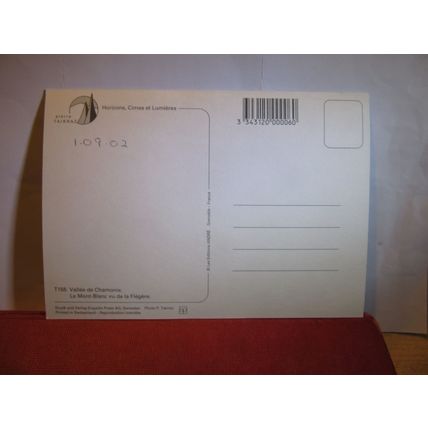 VU DE LA FLEGERE, MONT-BLANC, CHAMONIX, FRANCE unused postcard dated 2002 #