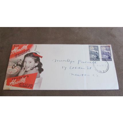 1954New Zealand Postal Cover - Health Stamps