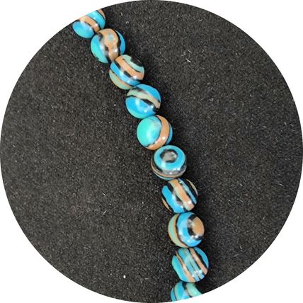 Blue Malachite 4mm Round Natural Stone Bead String Avg 95 Beads 15" long NB1