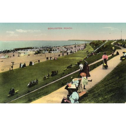 Gorleston Beach - Norfolk - Hand Coloured Edwardian Postcard (348)