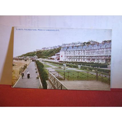 MARINE GARDENS etc, FOLKESTONE,, KENT.. unused antique postcard by Upton Bros. =