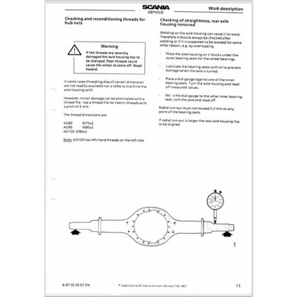 Scania Trucks Service Manual Rear Axle Housings 1987 8870530GTEN PDF