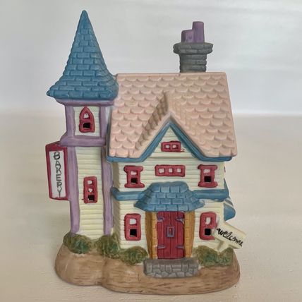 Easter Village Bunny House BAKERY Lightable Spring Decoration Bunny Figurine VTG