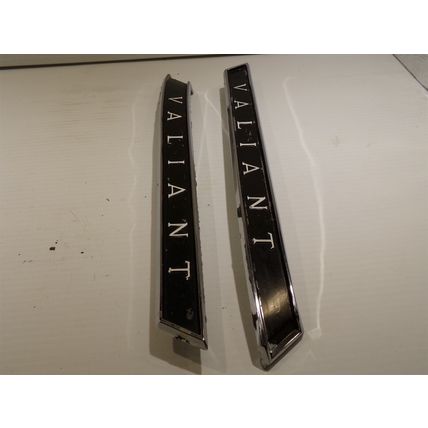 1963 Plymouth Valiant Roof Pillar Emblems OEM 2243294 2243295