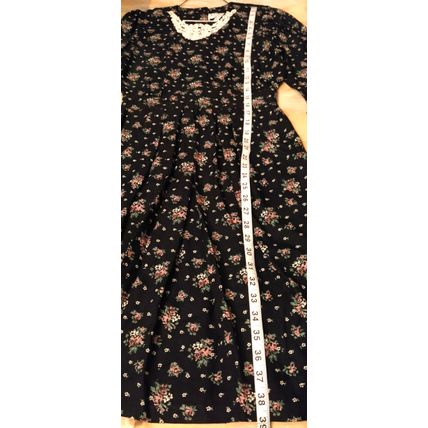 Vintage R J Stevens Carol Escritor Womens Size 4 P Black Pink Floral Dress 90s