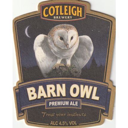 BEER MAT - COTLEIGH BREWERY - BARN OWL PREMIUM ALE - (Cat No 023) - (2001)