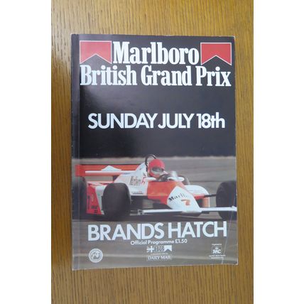 1982 FORMULA 1 BRITISH GRAND PRIX PROGRAMME + RACE CARD @ BRANDS HATCH