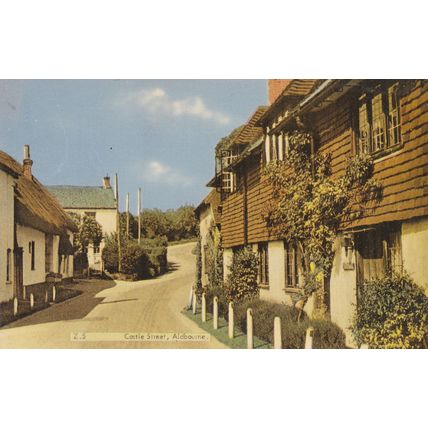 B925 ALDBOURNE - CASTLE STREET . COLOURED PRINTED POSTCARD .