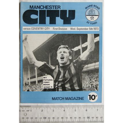 1973 programme Manchester City v. Coventry City, 5/9
