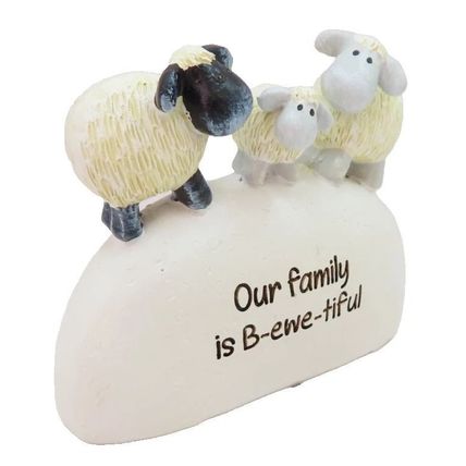 Sheep Ornament Our Family is B-ewe-tiful 7 CM Gift Home Decor Sentimental Ovine