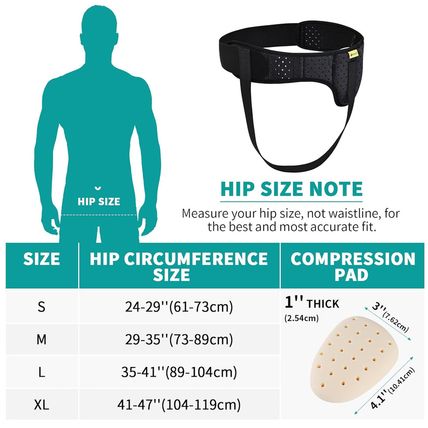 Tenbon Hernia Belt for Men and Women Hernia Support Truss for Inguinal Groin Lef