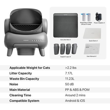 Neakasa M1 Open-Top Self Cleaning Cat Litter Box, Automatic Cat Litter Box with