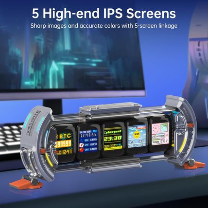 Divoom Times Gate - Cyberpunk Gaming Setup Digital Clock with Smart APP Control,
