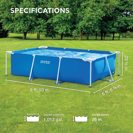 Intex 9.8' X 79" X 29.5" Rectangular Frame above Ground Outdoor Backyard Swimmin