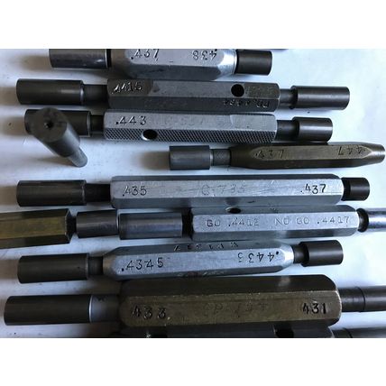LOT THE PIPE MACHINERY GO NO GO PLUG GAGE,.437,.442,.4415,435,.437 .434,.445,SA