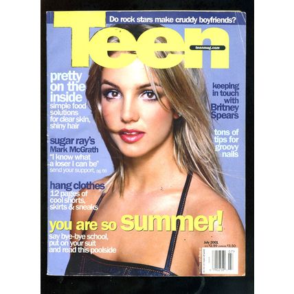 Teen Magazine July 2001 BRITNEY SPEARS 20 years old KEEPING IN TOUCH VG