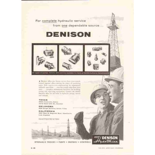 denison engineering company 1959 gas oil field pumps motors vintage ad