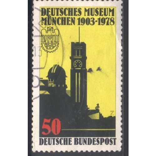 Germany 1978 - SG1855 - 50pf black, yellow & red - Museum Tower & Cupola - used
