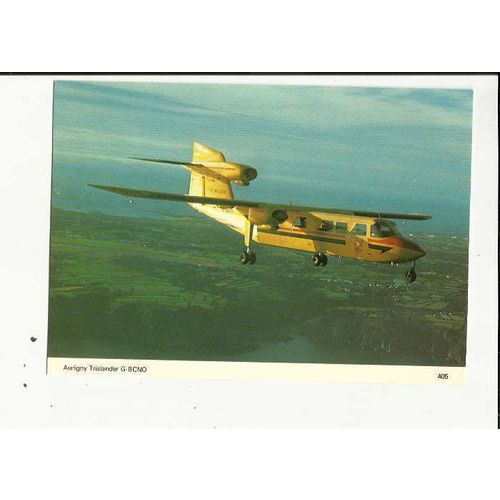 Aviation AURIGNY TRISLANDER Postcard by Skilton & Fry (405)