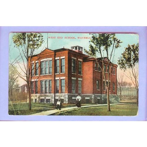 New York Waverly West End School View Large Old Brick School Building ~263