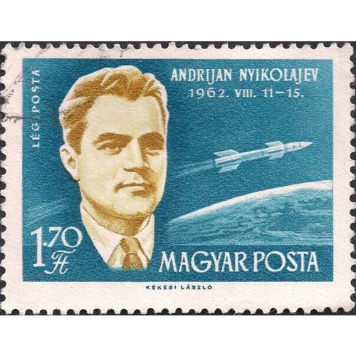 HUNGARY, SPACE, Andrijan Nikolajev, blue 1961, 1.70Ft