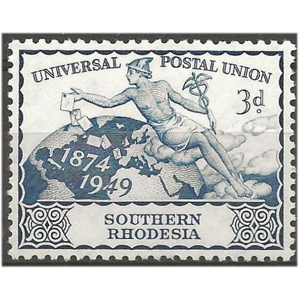 Southern Rhodesia 1949 SG69 Blue UPU Mounted Mint . .. .