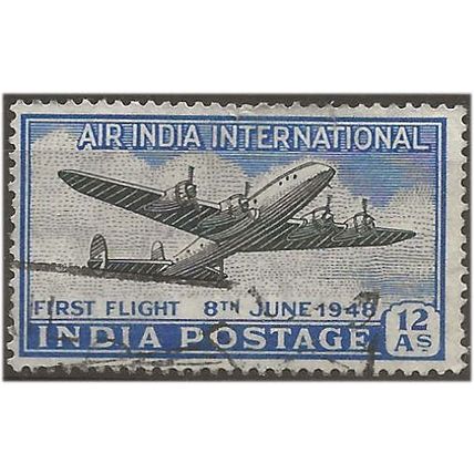 India 1948 SG304 12a Black & Ultramarine AIR Fine Used ...