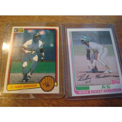1981-1983, 2-Cards, HOF, Topps/Donruss, RICKEY HENDERSON, A's