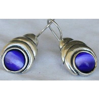 Blue cat eye earrings