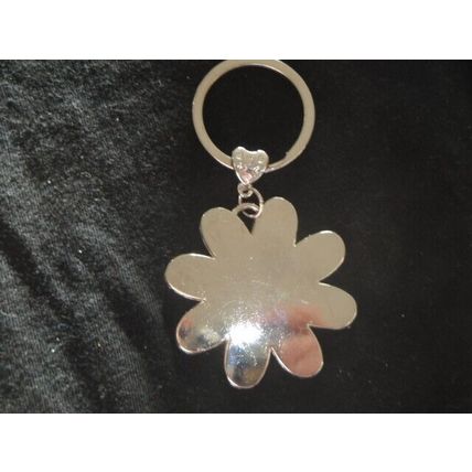 Large white & yellow daisy car keyring handbag purse phone charm