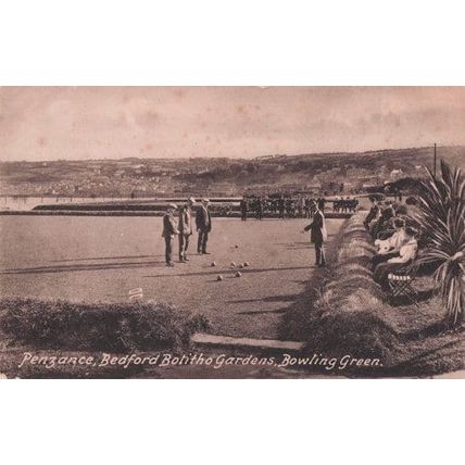 Penzance Bowling Green Cornwall Old Postcard