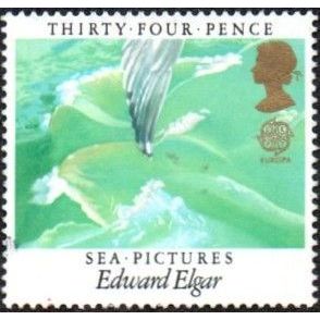 1985 Europa, European Music Year, 34p Value, Sea Pictures. Unfranked No Gum