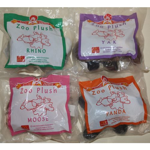 1996 McDonalds Zoo Plush Set of 4 Mint in Package