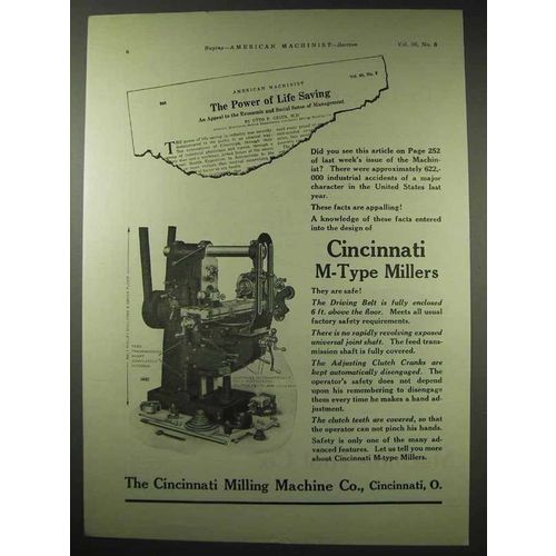 1922 Cincinnati Milling Machine Ad - M-Type Miller