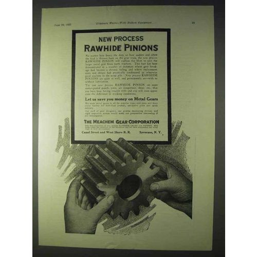 1922 Meachem Gears Ad - Rawhide Pinions
