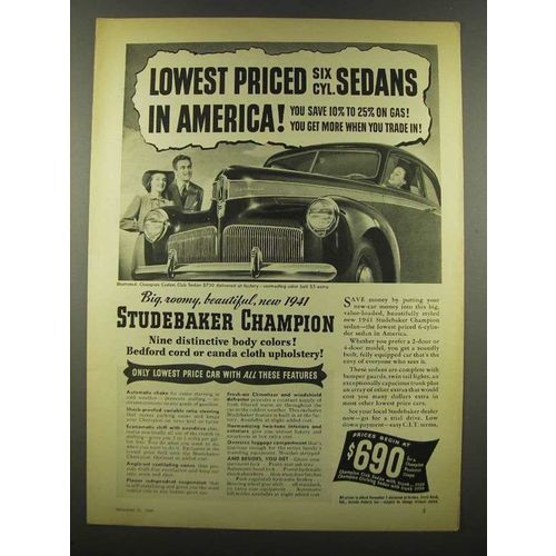 1940 Studebaker Champion Custom Club Sedan Ad