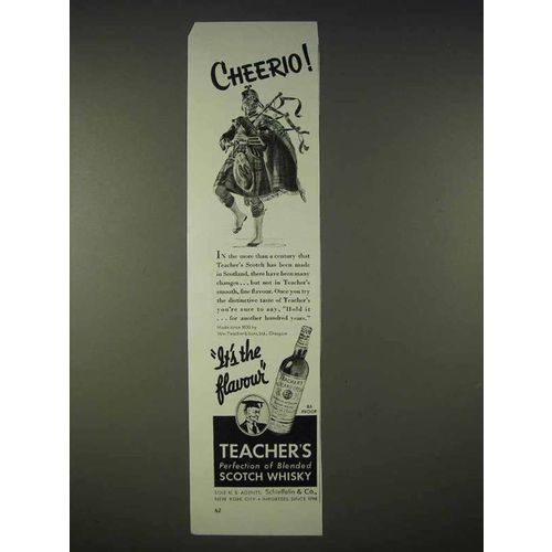 1940 Teacher's Scotch Ad - Cheerio!