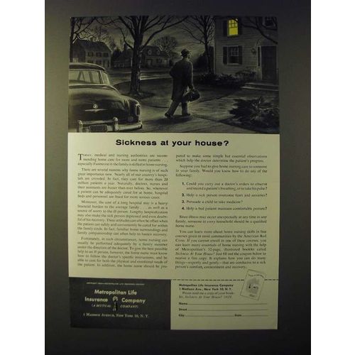 1955 Metropolitan Life Insurance Ad - Sickness at your house?