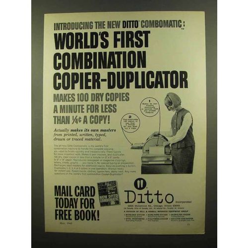 1965 Ditto Combomatic Copier Ad - First Combination