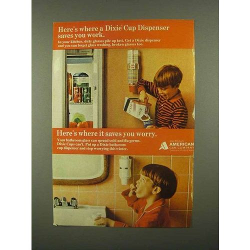 1965 Dixie Cup Dispenser Ad - Saves You Work